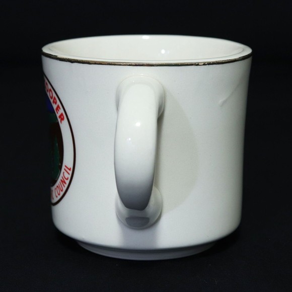 Boy Scouts VTG BSA Ceramic Mug Camp Cooper Columbia Pacific Council Gold Rim Cup - Picture 4 of 6